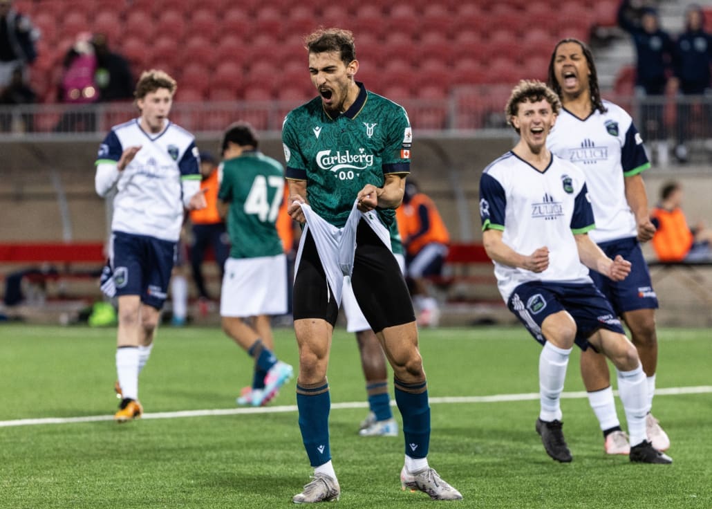 League1 Ontario soccer action between Sudbury Cyclones and York United Academy on April 12, 2025 at York Lions Stadium in Toronto