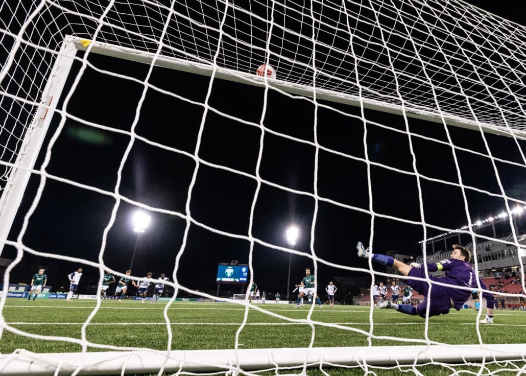 League1 Ontario soccer action between Sudbury Cyclones and York United Academy on April 12, 2025 at York Lions Stadium in Toronto