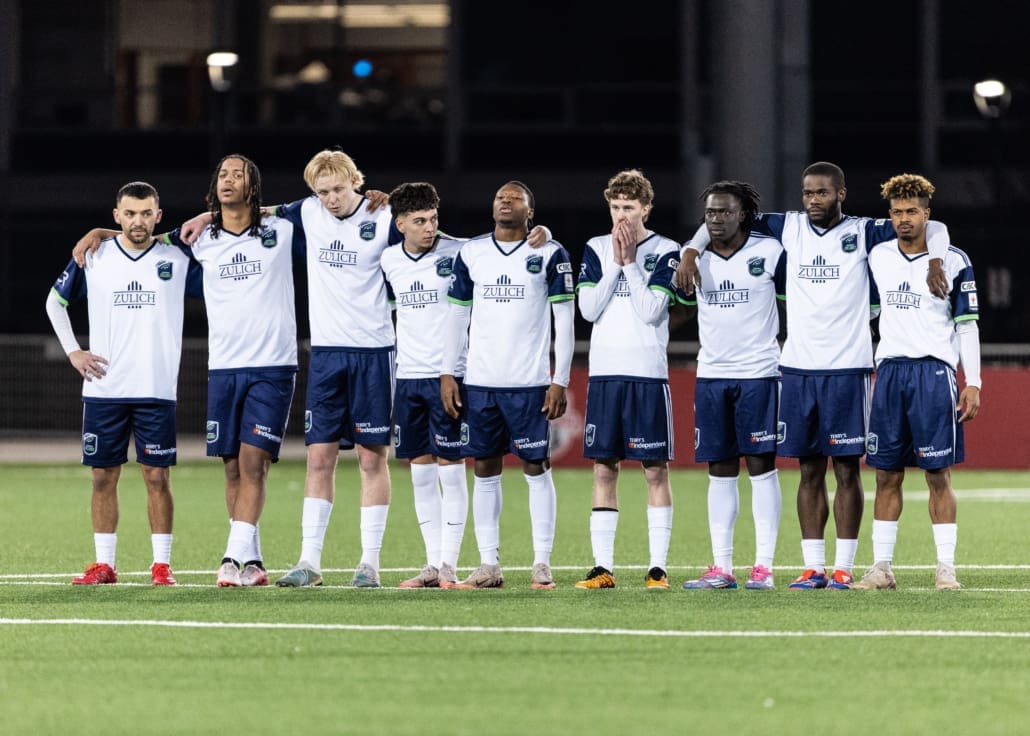 League1 Ontario soccer action between Sudbury Cyclones and York United Academy on April 12, 2025 at York Lions Stadium in Toronto