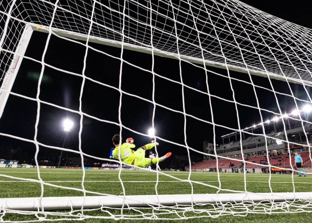 League1 Ontario soccer action between Sudbury Cyclones and York United Academy on April 12, 2025 at York Lions Stadium in Toronto
