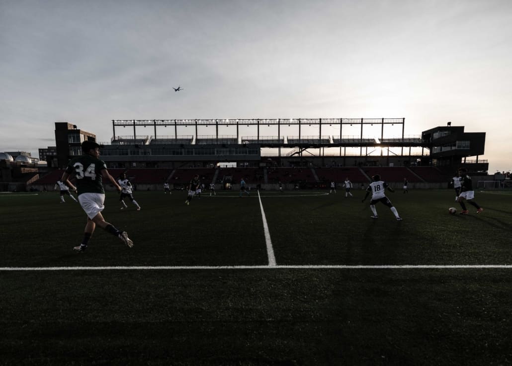 League1 Ontario soccer action between Sudbury Cyclones and York United Academy on April 12, 2025 at York Lions Stadium in Toronto