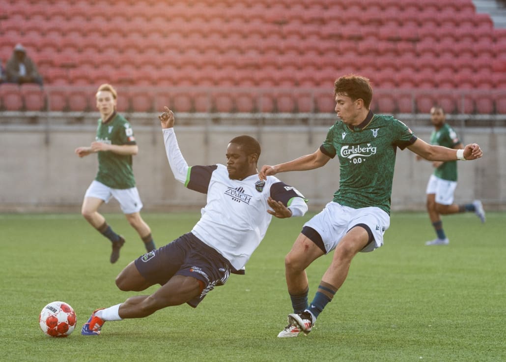 League1 Ontario soccer action between Sudbury Cyclones and York United Academy on April 12, 2025 at York Lions Stadium in Toronto